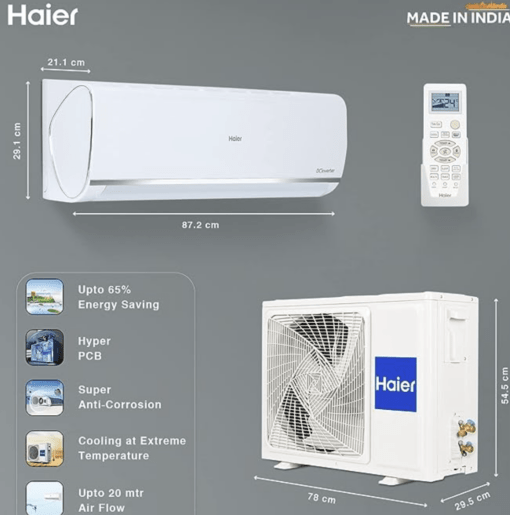 Haier 1.0 Ton 3 Star Inverter AC(Intelli Convertible 7-in-1, Triple Inverter+ Technology, 2023, HSU13K-PYS3BE1-INV, White) - Image 2